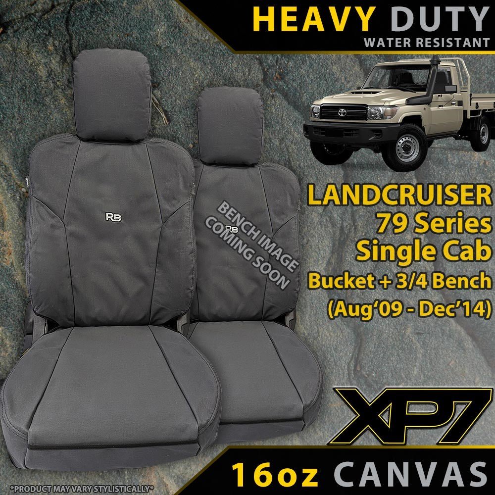 Razorback 4x4 - Toyota LC 79 Series Single Cab (Bucket + Bench) Heavy Duty XP7 Canvas 2x Front Seat Covers (Made to Order) - 4X4OC™ | 4x4 Offroad Centre