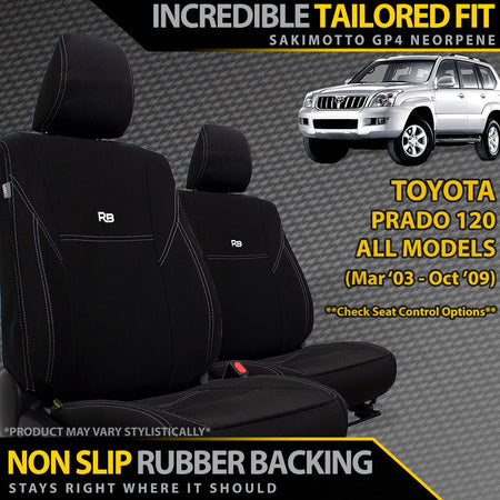 Razorback 4x4 - Toyota Prado 120 Neoprene 2x Front Seat Covers (Available) - 4X4OC™ | 4x4 Offroad Centre