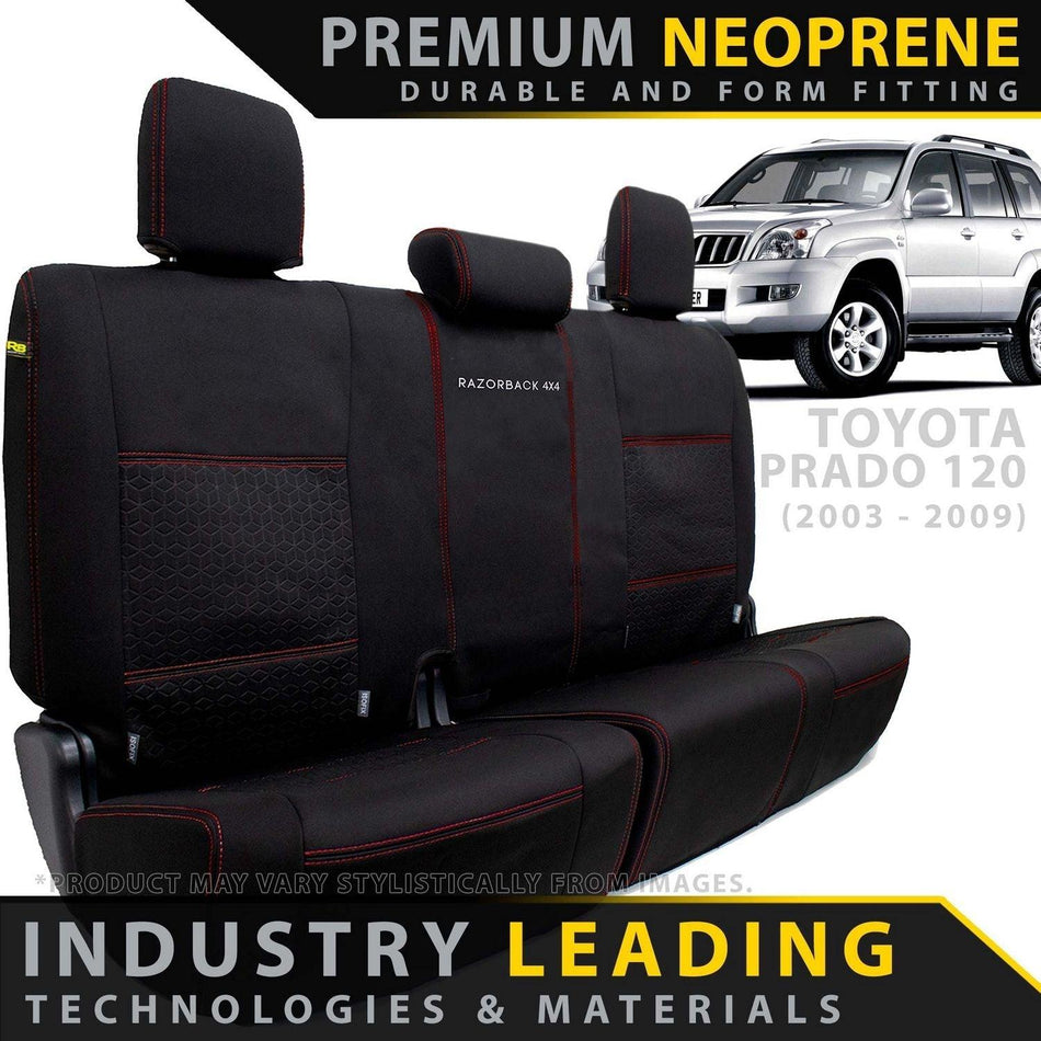 Razorback 4x4 - Toyota Prado 120 Premium Neoprene Rear Row Seat Covers (Made to Order) - 4X4OC™ | 4x4 Offroad Centre