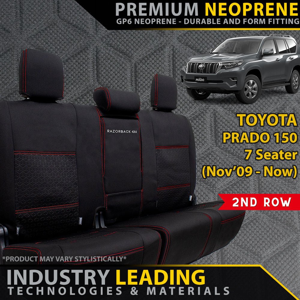 Razorback 4x4 - Toyota Prado 150 7 Seater 2nd Row Premium Neoprene Seat Covers (Available) - 4X4OC™ | 4x4 Offroad Centre