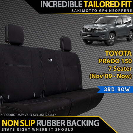 Razorback 4x4 - Toyota Prado 150 7 Seater 3rd Row Neoprene Seat Covers (In Stock) - 4X4OC™ | 4x4 Offroad Centre