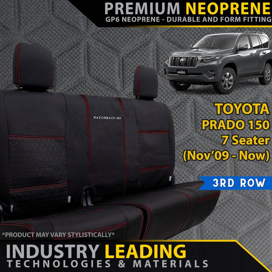 Razorback 4x4 - Toyota Prado 150 7 Seater 3rd Row Premium Neoprene Seat Covers (Made to Order) - 4X4OC™ | 4x4 Offroad Centre