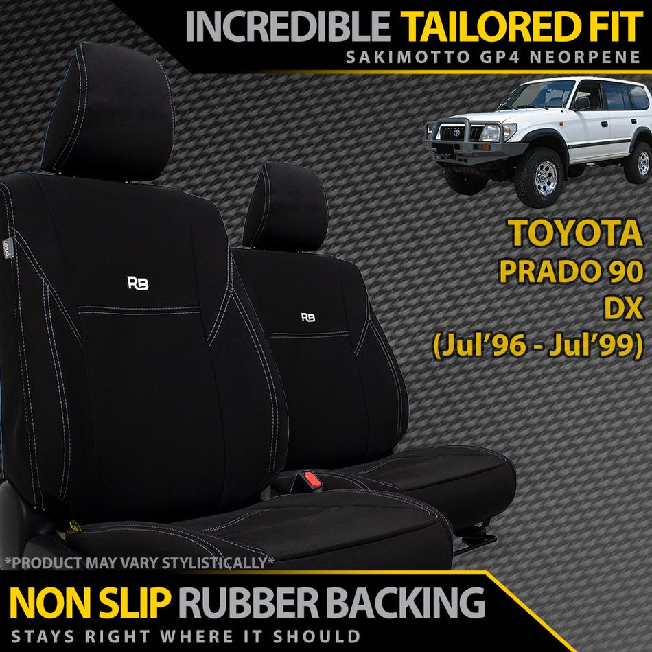 Razorback 4x4 - Toyota Prado 90 DX Neoprene 2x Front Seat Covers (In Stock) - 4X4OC™ | 4x4 Offroad Centre