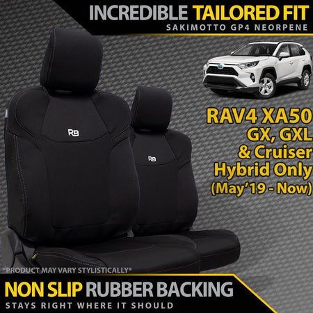 Razorback 4x4 - Toyota RAV4 XA50 GX/GXL/Cruiser Hybrid Neoprene 2x Front Row Seat Covers (In Stock) - 4X4OC™ | 4x4 Offroad Centre