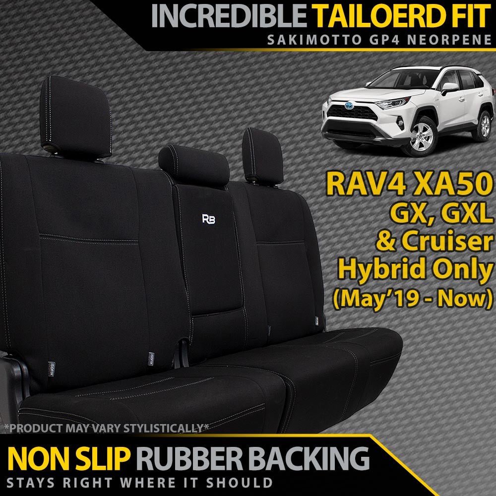 Razorback 4x4 - Toyota RAV4 XA50 GX/GXL/Cruiser Hybrid Neoprene Rear Row Seat Covers (Made to Order) - 4X4OC™ | 4x4 Offroad Centre