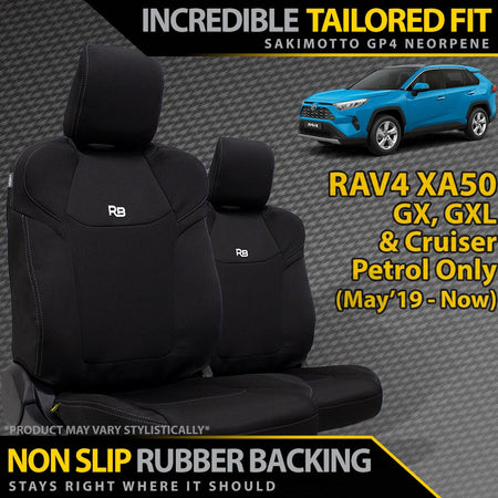 Razorback 4x4 - Toyota RAV4 XA50 GX/GXL/Cruiser Petrol Neoprene 2x Front Row Seat Covers (In Stock) - 4X4OC™ | 4x4 Offroad Centre