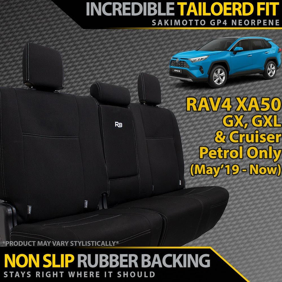 Razorback 4x4 - Toyota RAV4 XA50 GX/GXL/Cruiser Petrol Neoprene Rear Row Seat Covers (In Stock) - 4X4OC™ | 4x4 Offroad Centre