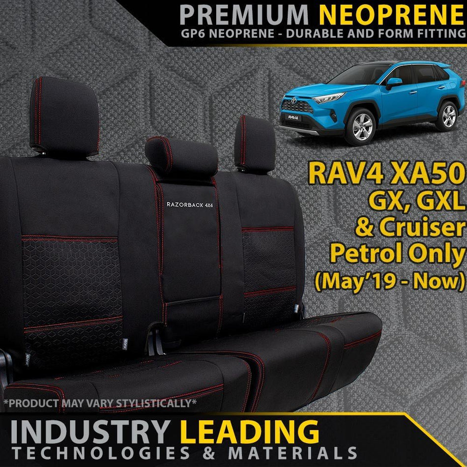 Razorback 4x4 - Toyota RAV4 XA50 GX/GXL/Cruiser Petrol Premium Neoprene Rear Row Seat Covers (Made to Order) - 4X4OC™ | 4x4 Offroad Centre