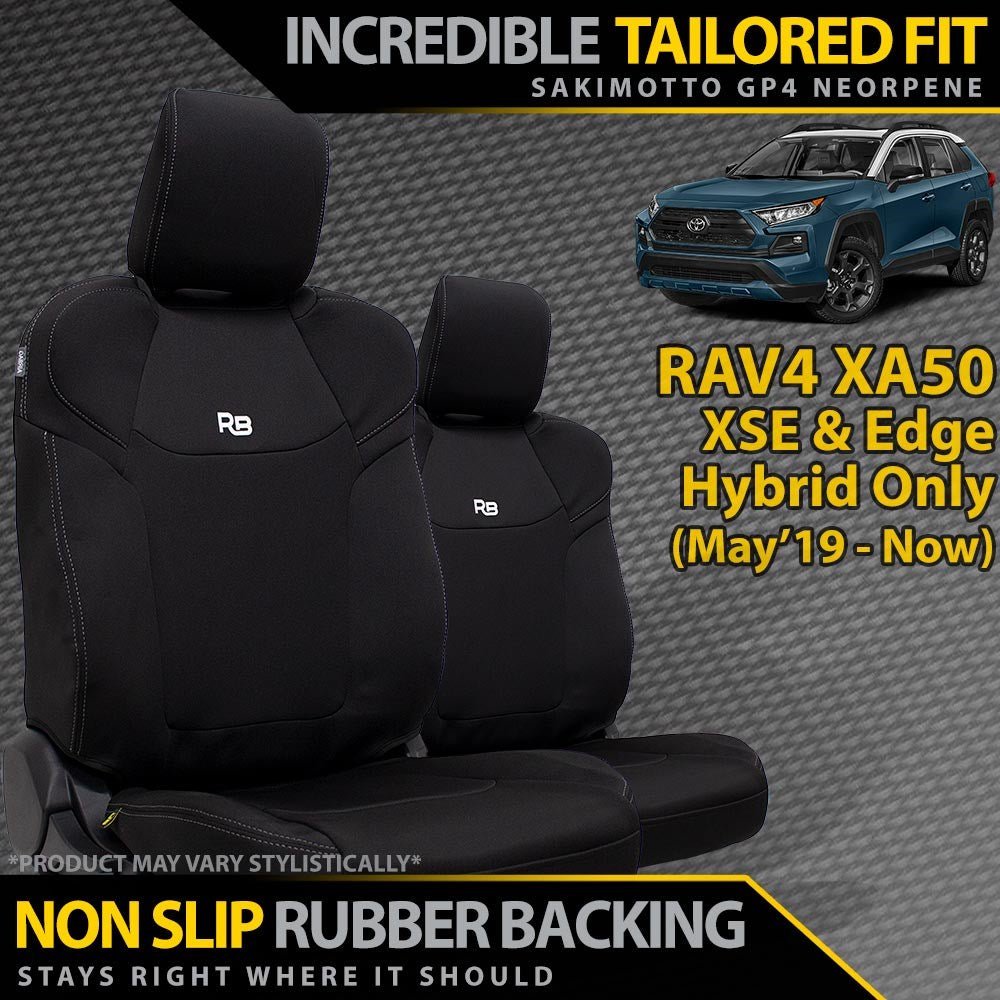 Razorback 4x4 - Toyota RAV4 XA50 XSE/Edge Hybrid Neoprene 2x Front Row Seat Covers (Made to Order) - 4X4OC™ | 4x4 Offroad Centre