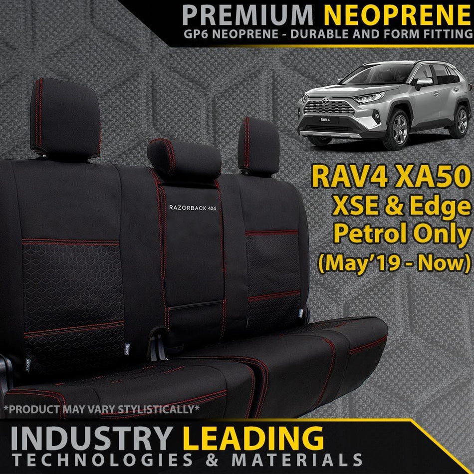 Razorback 4x4 - Toyota RAV4 XA50 XSE/Edge Petrol Premium Neoprene Rear Row Seat Covers (Made to Order) - 4X4OC™ | 4x4 Offroad Centre