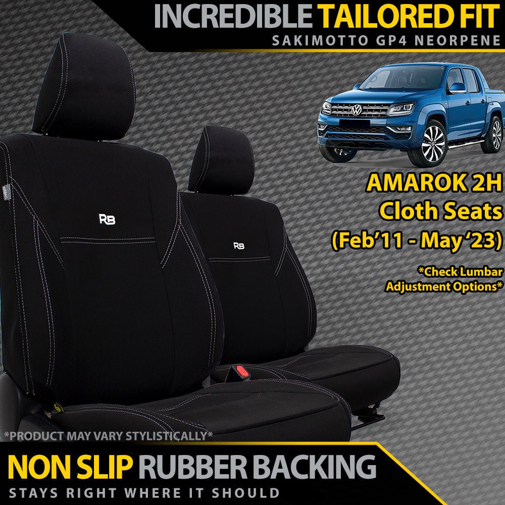 Razorback 4x4 - Volkswagen Amarok 2H (Cloth Seats) Neoprene 2x Front Seat Covers (Available) - 4X4OC™ | 4x4 Offroad Centre