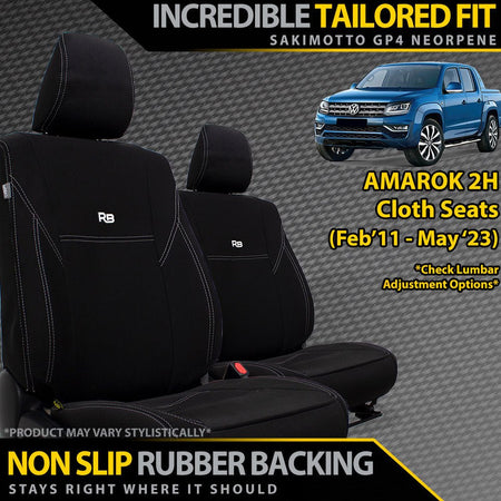 Razorback 4x4 - Volkswagen Amarok 2H (Cloth Seats) Neoprene 2x Front Seat Covers (Available) - 4X4OC™ | 4x4 Offroad Centre