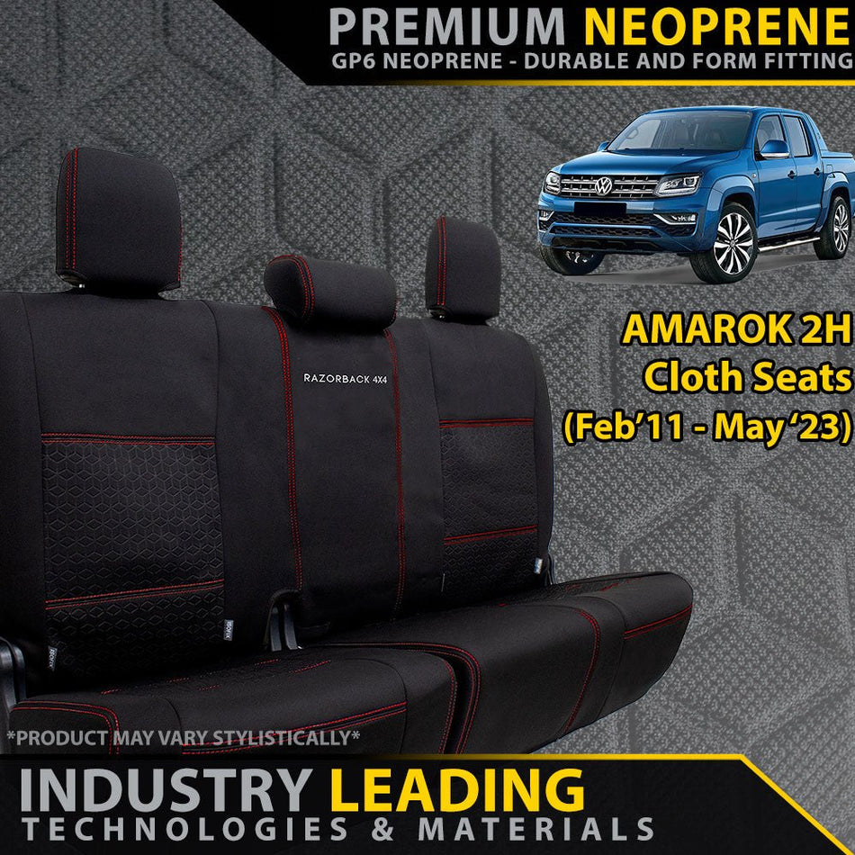 Razorback 4x4 - Volkswagen Amarok 2H (Cloth Seats) Premium Neoprene Rear Row Seat Covers (Made to Order) - 4X4OC™ | 4x4 Offroad Centre