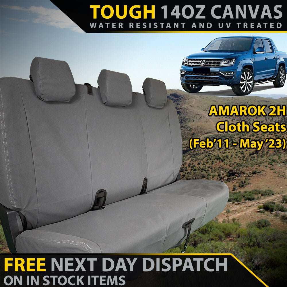 Razorback 4x4 - Volkswagen Amarok 2H (Cloth Seats) Retro Canvas Rear Row Seat Covers (In Stock) - 4X4OC™ | 4x4 Offroad Centre