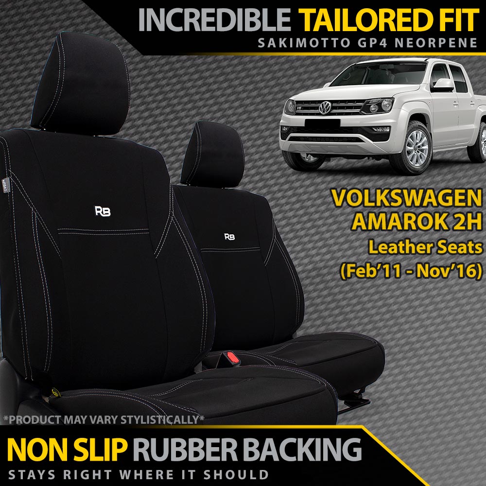 Razorback 4x4 - Volkswagen Amarok 2H (Leather Seats) Neoprene 2x Front Row Seat Covers (Available) - 4X4OC™ | 4x4 Offroad Centre