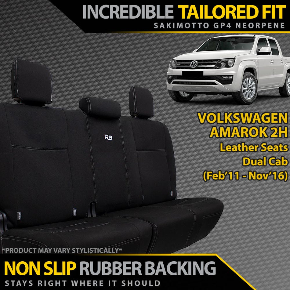 Razorback 4x4 - Volkswagen Amarok 2H (Leather Seats) Neoprene Rear Row Seat Covers (Available) - 4X4OC™ | 4x4 Offroad Centre