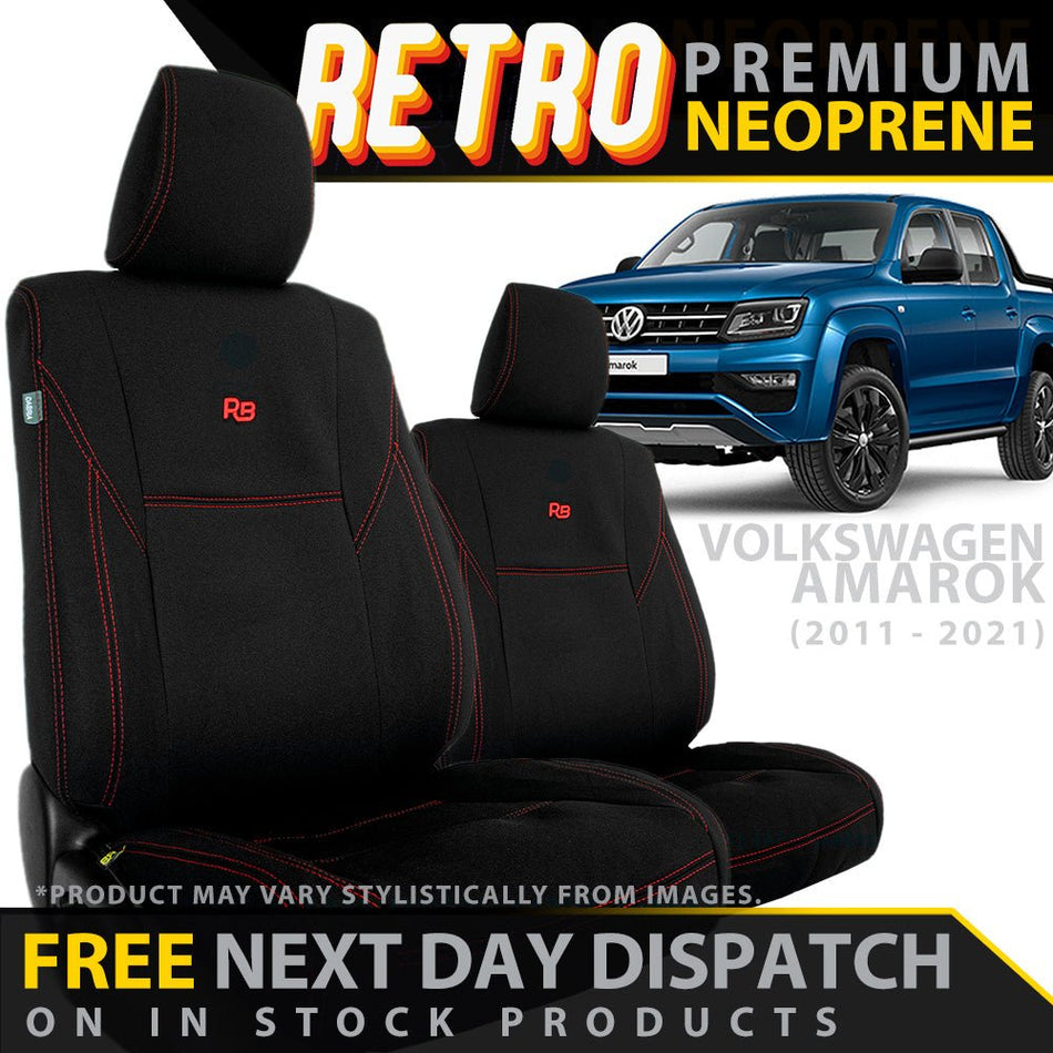 Razorback 4x4 - Volkswagen Amarok Retro Premium 2x Front Seat Covers (In Stock) - 4X4OC™ | 4x4 Offroad Centre