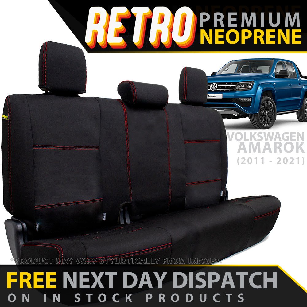 Razorback 4x4 - Volkswagen Amarok Retro Premium Rear Row Seat Covers (In Stock) - 4X4OC™ | 4x4 Offroad Centre