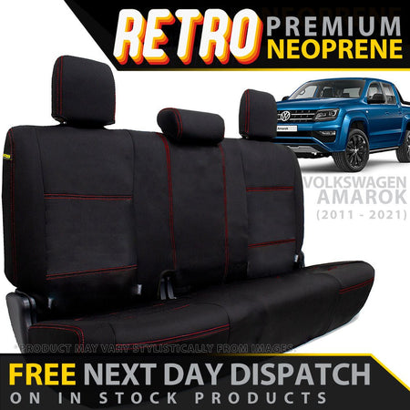 Razorback 4x4 - Volkswagen Amarok Retro Premium Rear Row Seat Covers (In Stock) - 4X4OC™ | 4x4 Offroad Centre