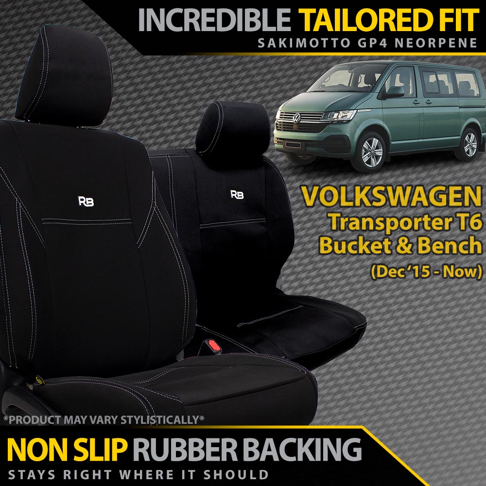 Razorback 4x4 - Volkswagen Transporter T6 Neoprene Bucket & 3/4 Bench Seat Covers (Made to Order) - 4X4OC™ | 4x4 Offroad Centre