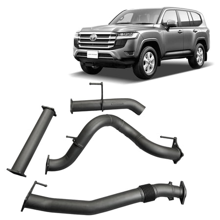 Redback - 3.5" DPF Back Exhaust for Toyota Landcruiser 300 Series Wagon / SUV Pipe Only - 4X4OC™ | 4x4 Offroad Centre