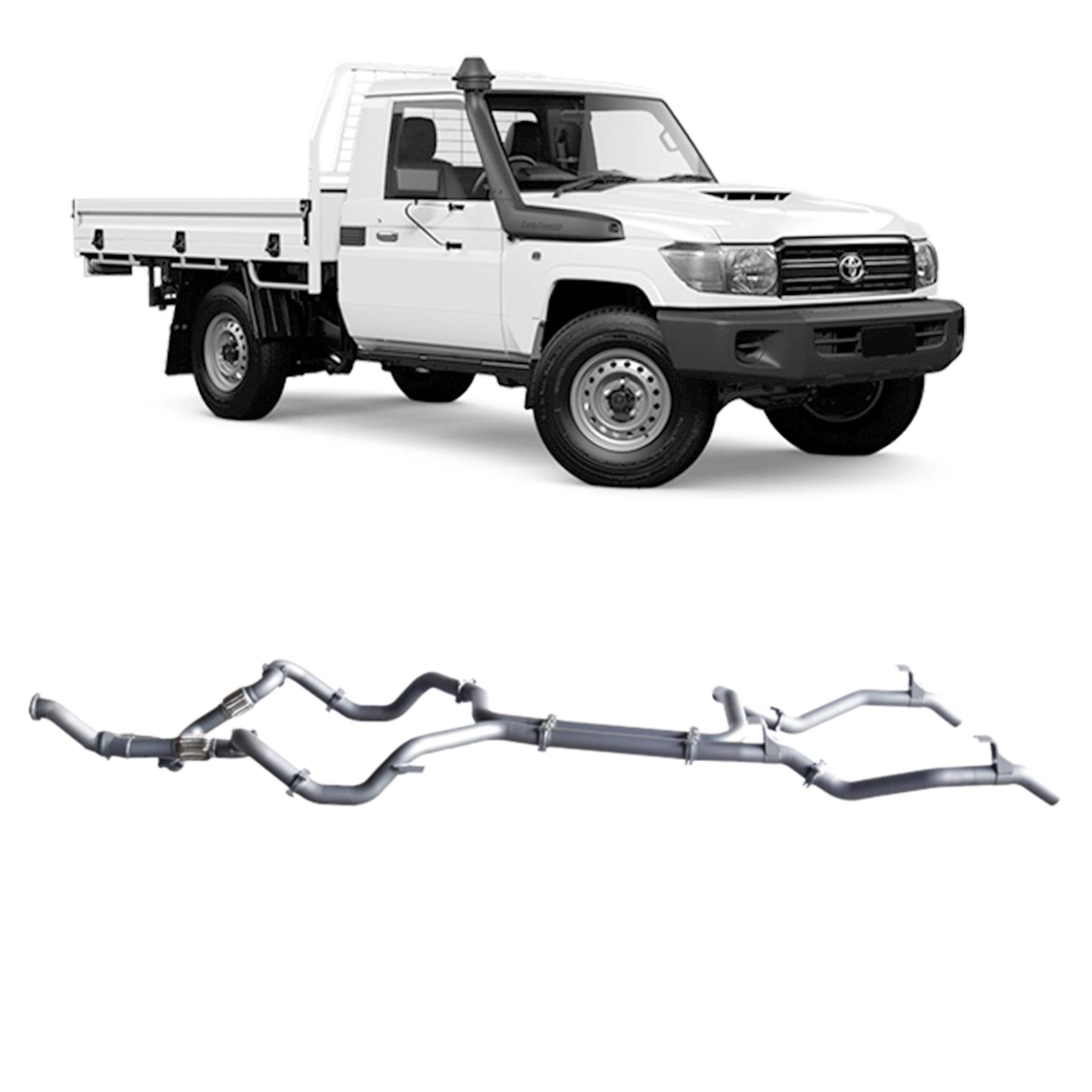 Redback - Redback 4x4 Extreme Duty Twin Exhaust for Toyota Landcruiser (01/2007 - 10/2016) - 4X4OC™ | 4x4 Offroad Centre