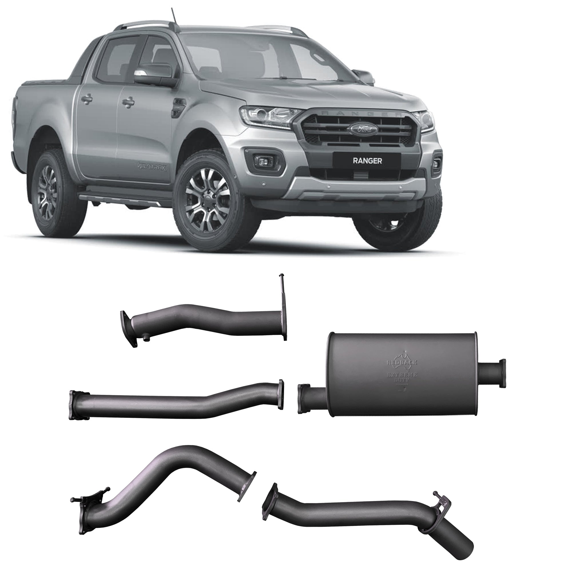 Redback - Redback Extreme Duty Exhaust for Ford Ranger 3.2L (07/2016 - 05/2022) - 4X4OC™ | 4x4 Offroad Centre