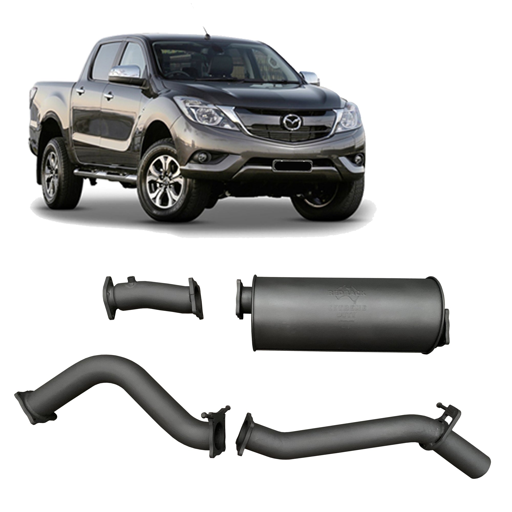 Redback - Redback Extreme Duty Exhaust for Mazda BT - 50 (07/2016 - 09/2020) - 4X4OC™ | 4x4 Offroad Centre