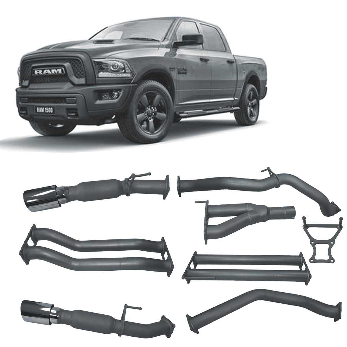 Redback - Redback Extreme Duty Exhaust for RAM 1500 5.7L V8 DS Series (12/2018 - on) - 4X4OC™ | 4x4 Offroad Centre