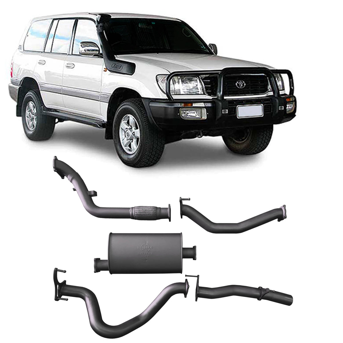 Redback - Redback Extreme Duty Exhaust for Toyota Landcruiser 100 Series 4.2L (10/2000 - 10/2007) - 4X4OC™ | 4x4 Offroad Centre