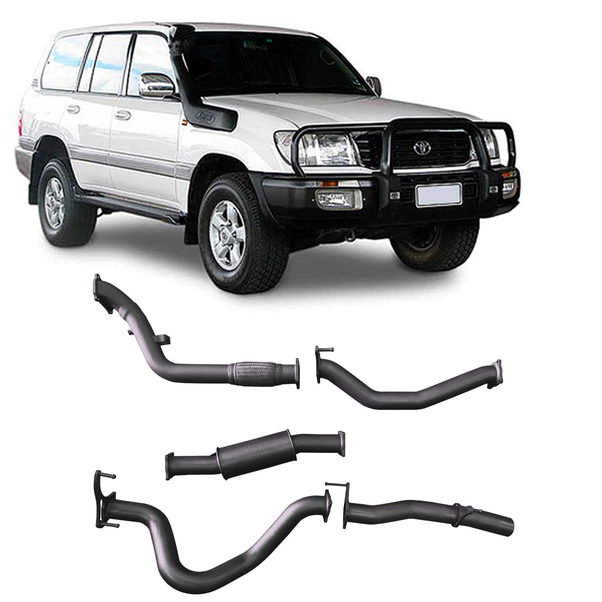 Redback - Redback Extreme Duty Exhaust for Toyota Landcruiser 100 Series 4.2L (10/2000 - 10/2007) - 4X4OC™ | 4x4 Offroad Centre