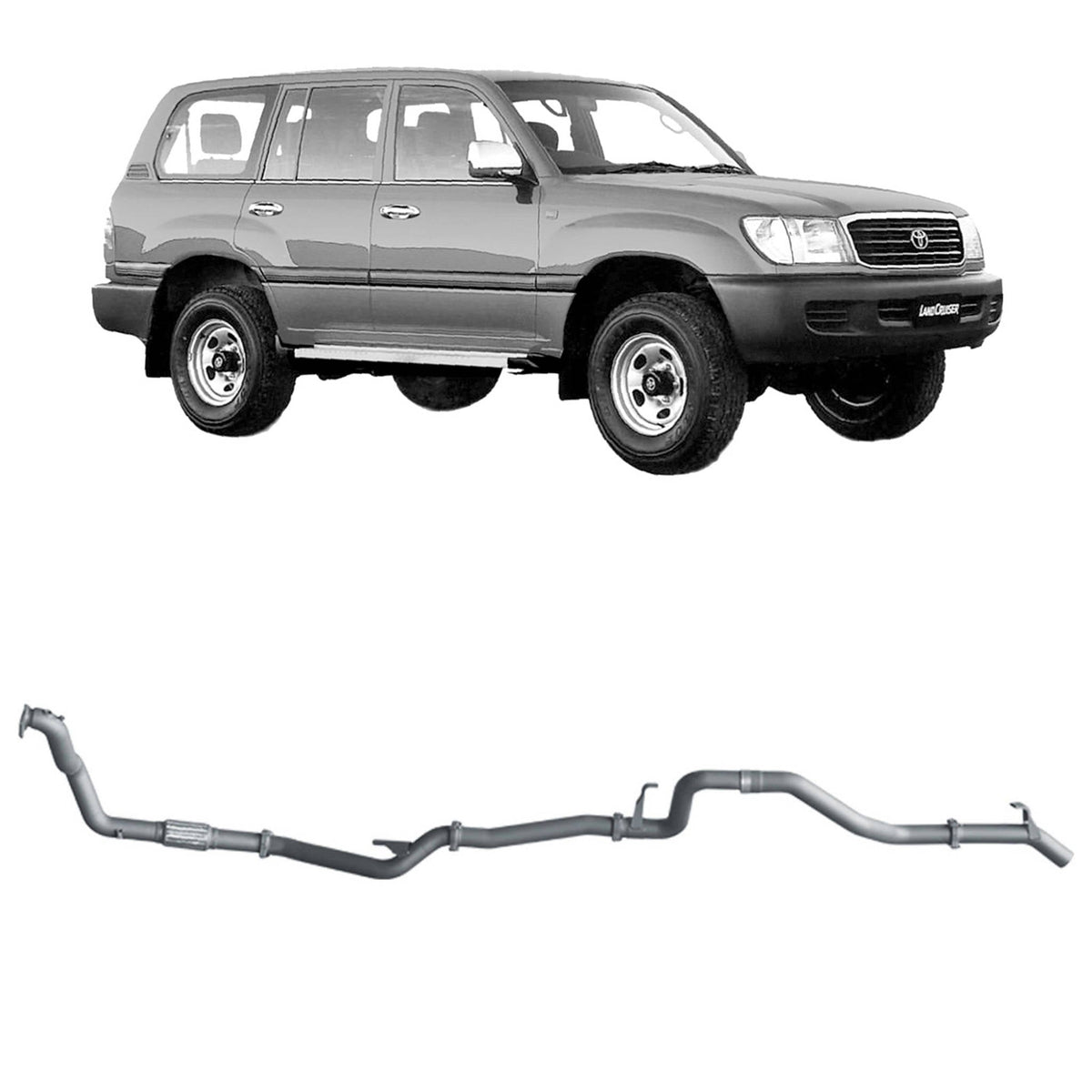 Redback - Redback Extreme Duty Exhaust for Toyota Landcruiser 105 Series Wagon (03/1998 - 10/2007) - 4X4OC™ | 4x4 Offroad Centre