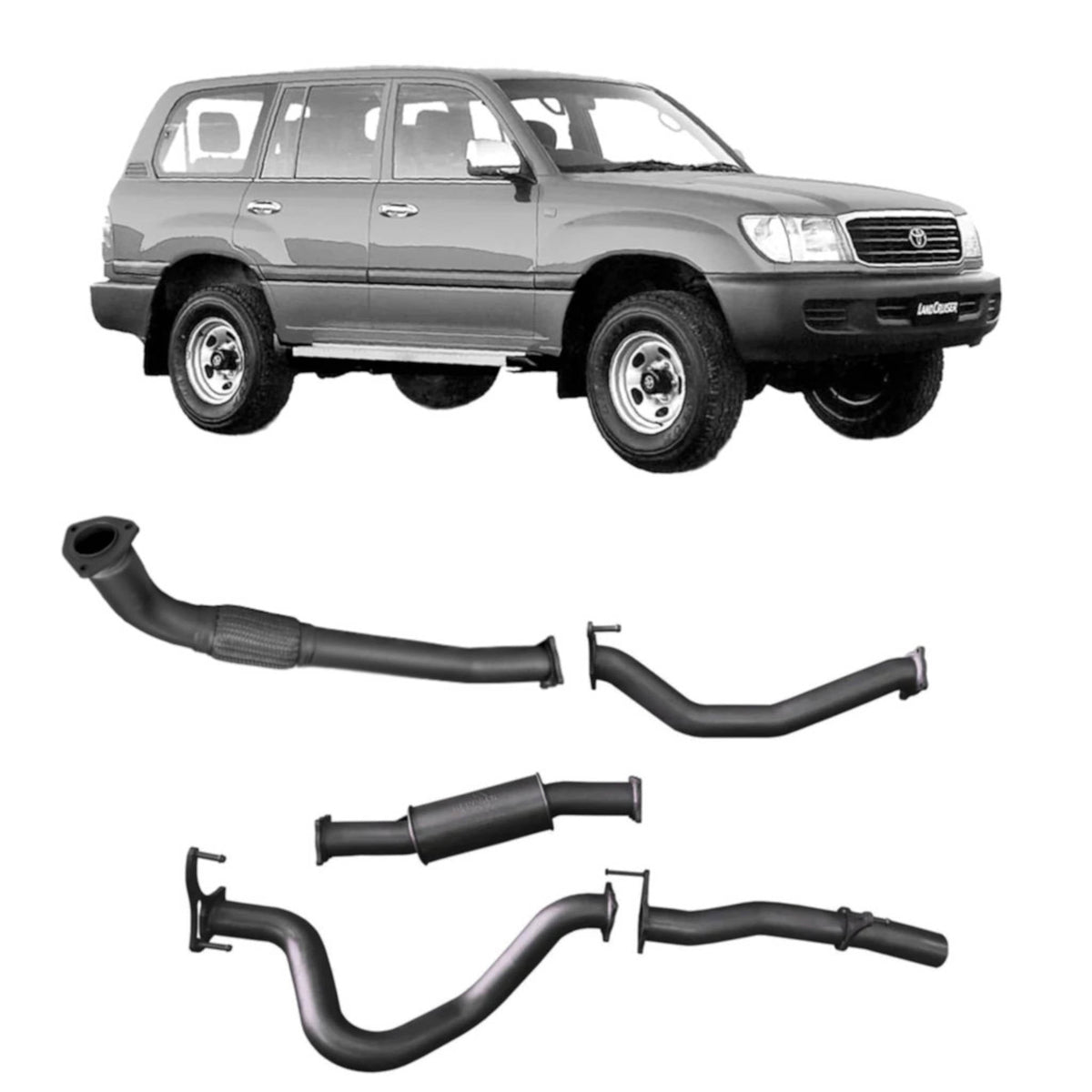 Redback - Redback Extreme Duty Exhaust for Toyota Landcruiser 105 Series Wagon (03/1998 - 10/2007) - 4X4OC™ | 4x4 Offroad Centre