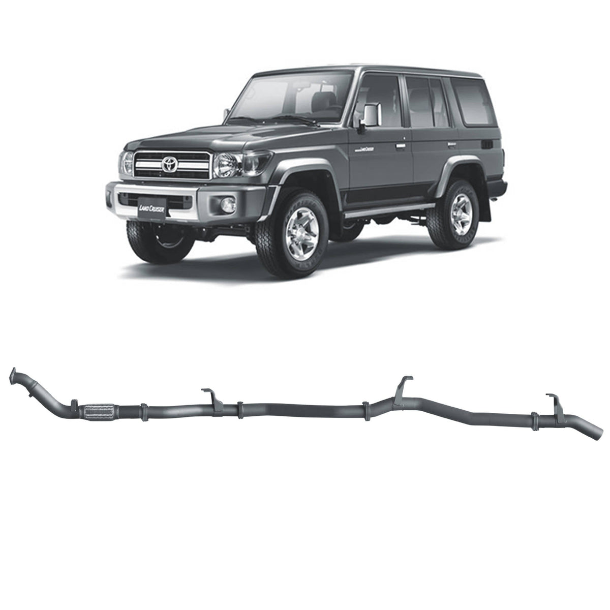 Redback - Redback Extreme Duty Exhaust for Toyota Landcruiser 76 Series Wagon (03/2007 - 10/2016) - 4X4OC™ | 4x4 Offroad Centre