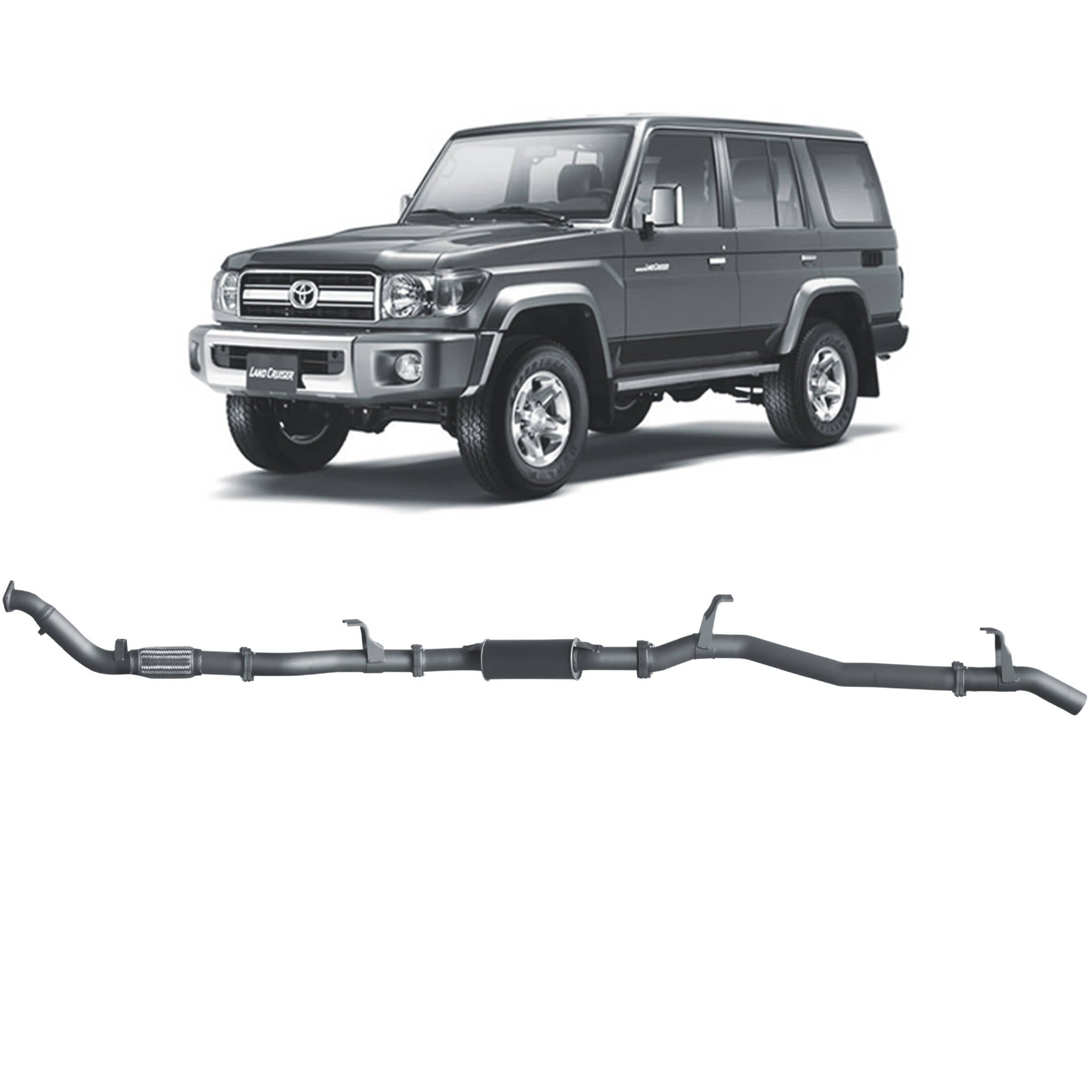 Redback - Redback Extreme Duty Exhaust for Toyota Landcruiser 76 Series Wagon (03/2007 - 10/2016) - 4X4OC™ | 4x4 Offroad Centre