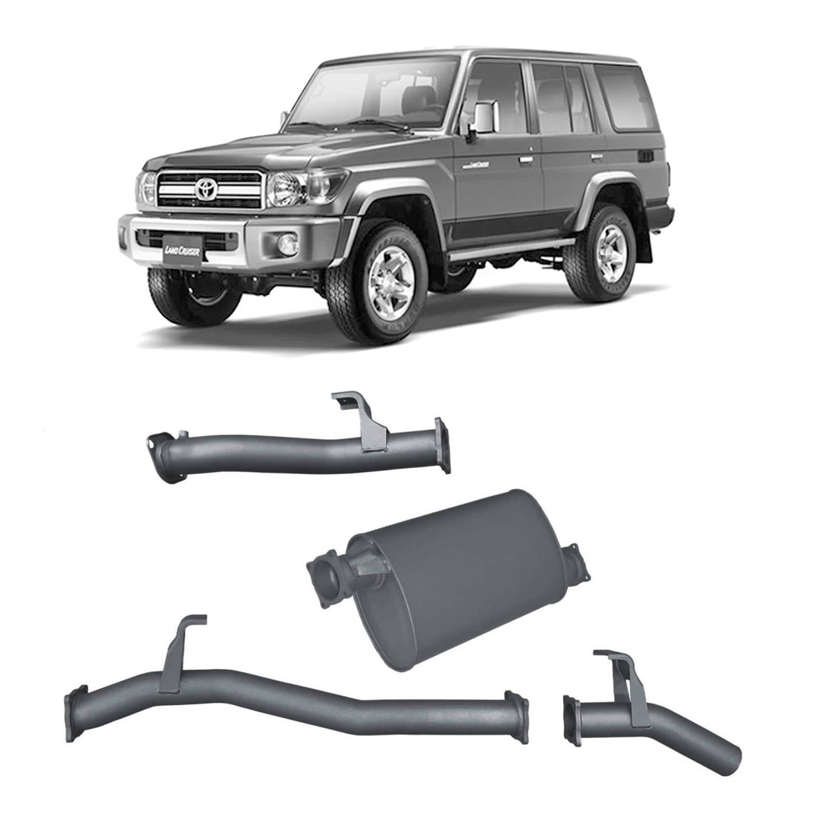 Redback - Redback Extreme Duty Exhaust for Toyota Landcruiser 76 Series Wagon (09/2016 - on) - 4X4OC™ | 4x4 Offroad Centre