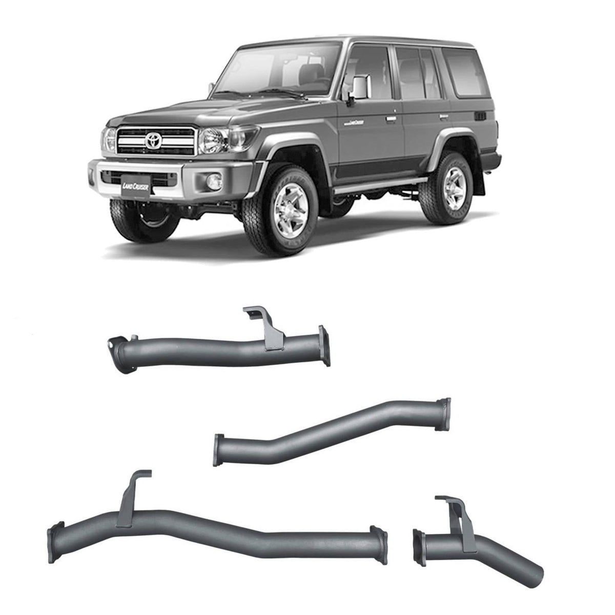 Redback - Redback Extreme Duty Exhaust for Toyota Landcruiser 76 Series Wagon (09/2016 - on) - 4X4OC™ | 4x4 Offroad Centre