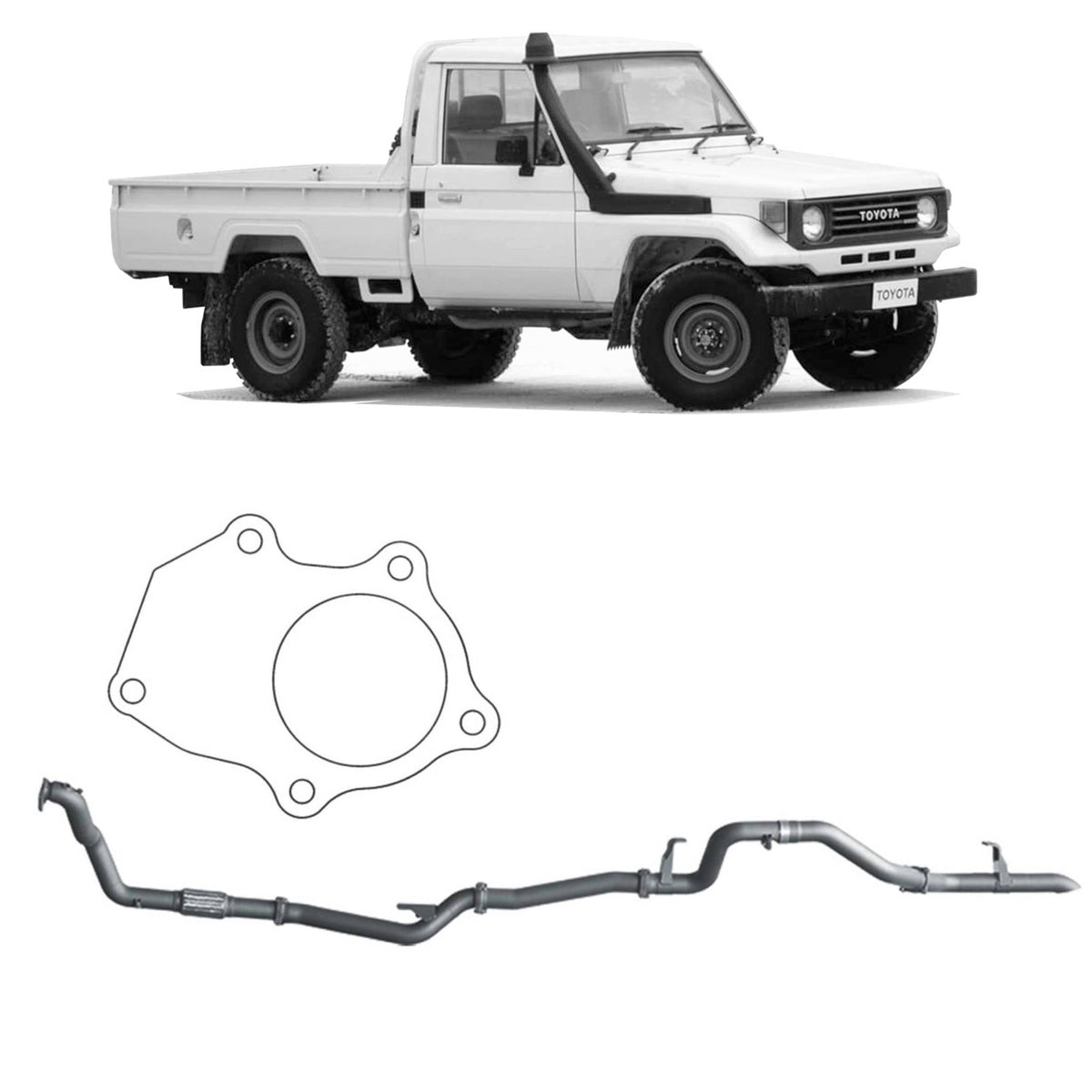 Redback - Redback Extreme Duty Exhaust for Toyota Landcruiser 78 Series (01/1990 - 01/2007), Toyota Landcruiser 75 Series (03/1990 - 11/1999) - 4X4OC™ | 4x4 Offroad Centre