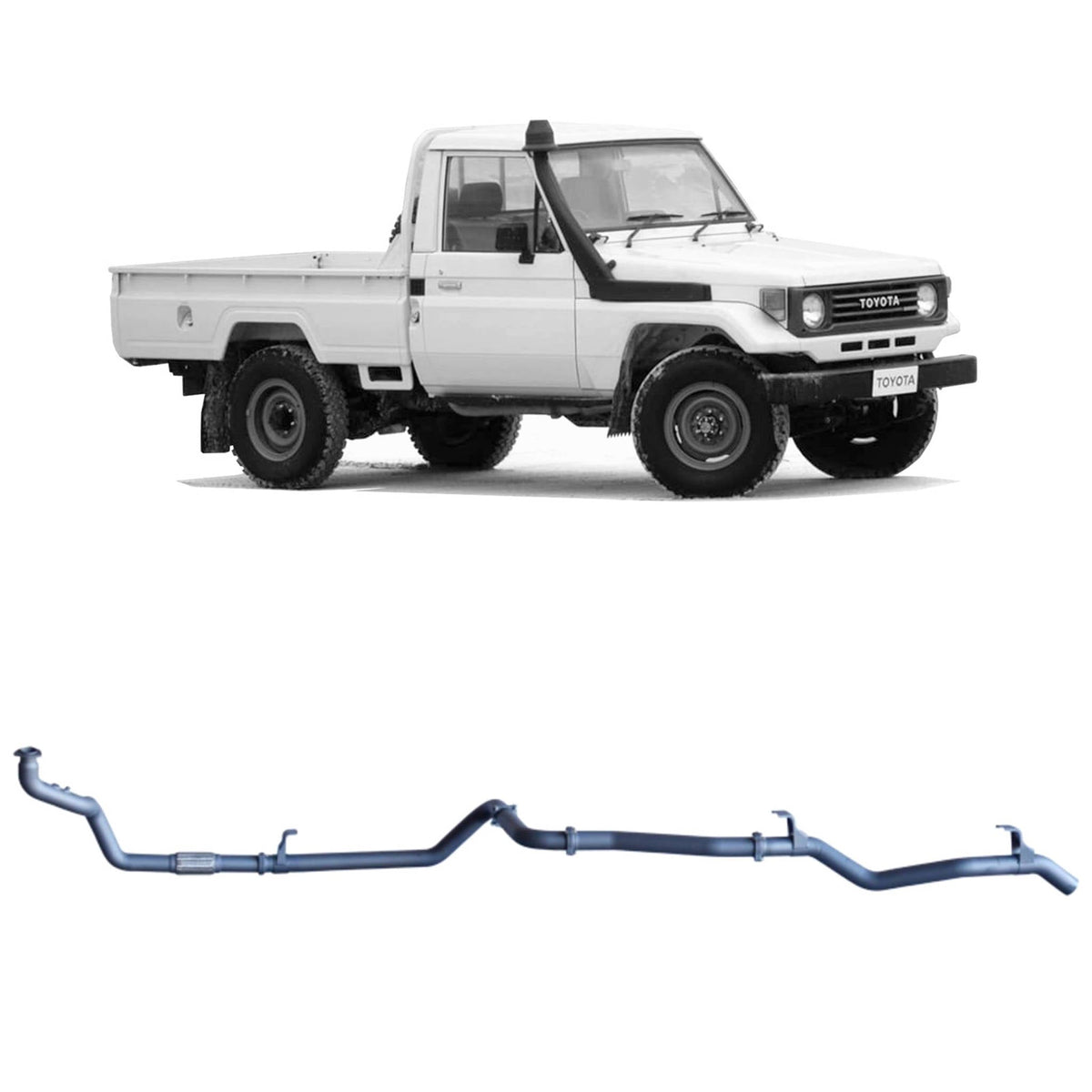 Redback - Redback Extreme Duty Exhaust for Toyota Landcruiser 78 Series (01/1990 - 01/2007), Toyota Landcruiser 75 Series (03/1990 - 11/1999) - 4X4OC™ | 4x4 Offroad Centre