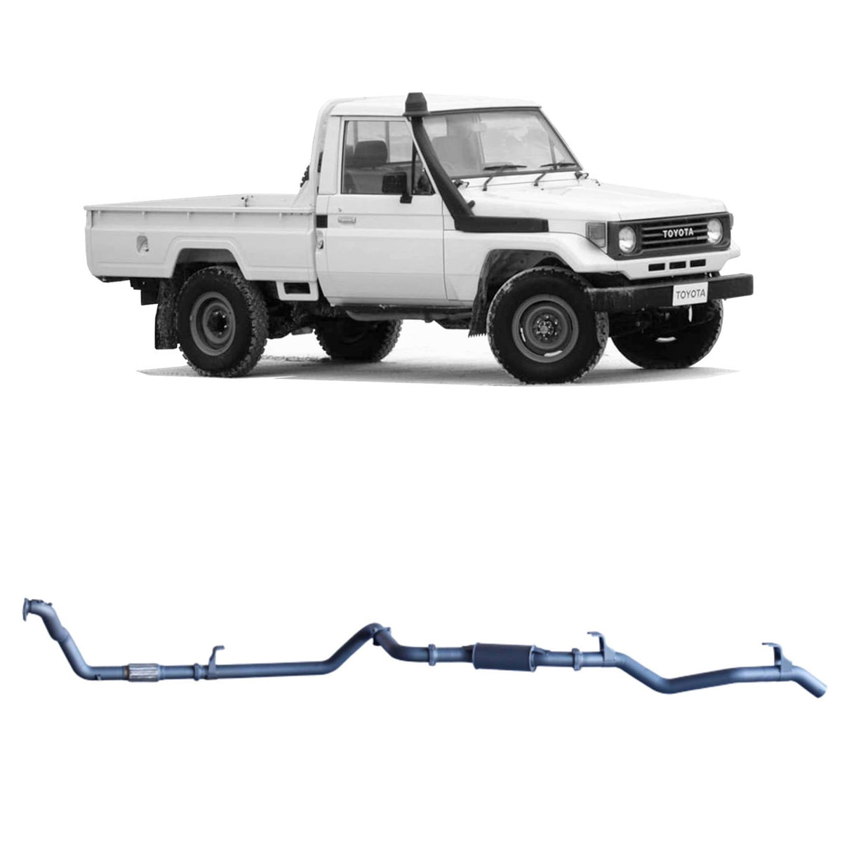 Redback - Redback Extreme Duty Exhaust for Toyota Landcruiser 78 Series (01/1990 - 01/2007), Toyota Landcruiser 75 Series (03/1990 - 11/1999) - 4X4OC™ | 4x4 Offroad Centre