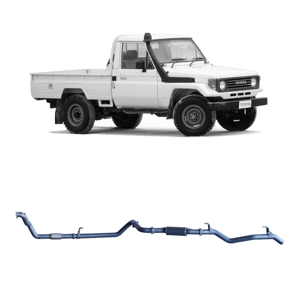 Redback - Redback Extreme Duty Exhaust for Toyota Landcruiser 78 Series (01/1990 - 01/2007), Toyota Landcruiser 75 Series (03/1990 - 11/1999) - 4X4OC™ | 4x4 Offroad Centre