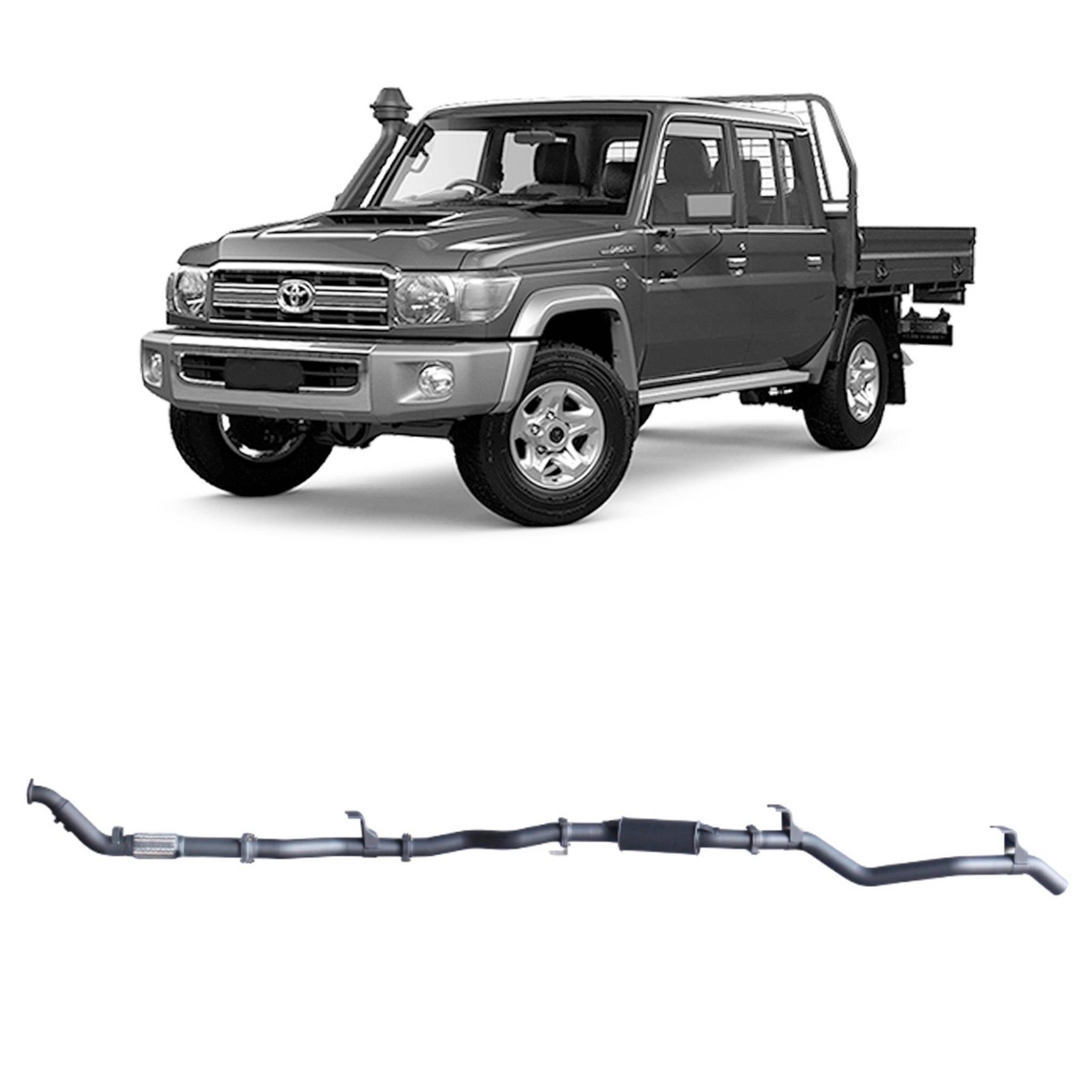 Redback - Redback Extreme Duty Exhaust for Toyota Landcruiser 79 Series Double Cab (01/2012 - 10/2016) - 4X4OC™ | 4x4 Offroad Centre