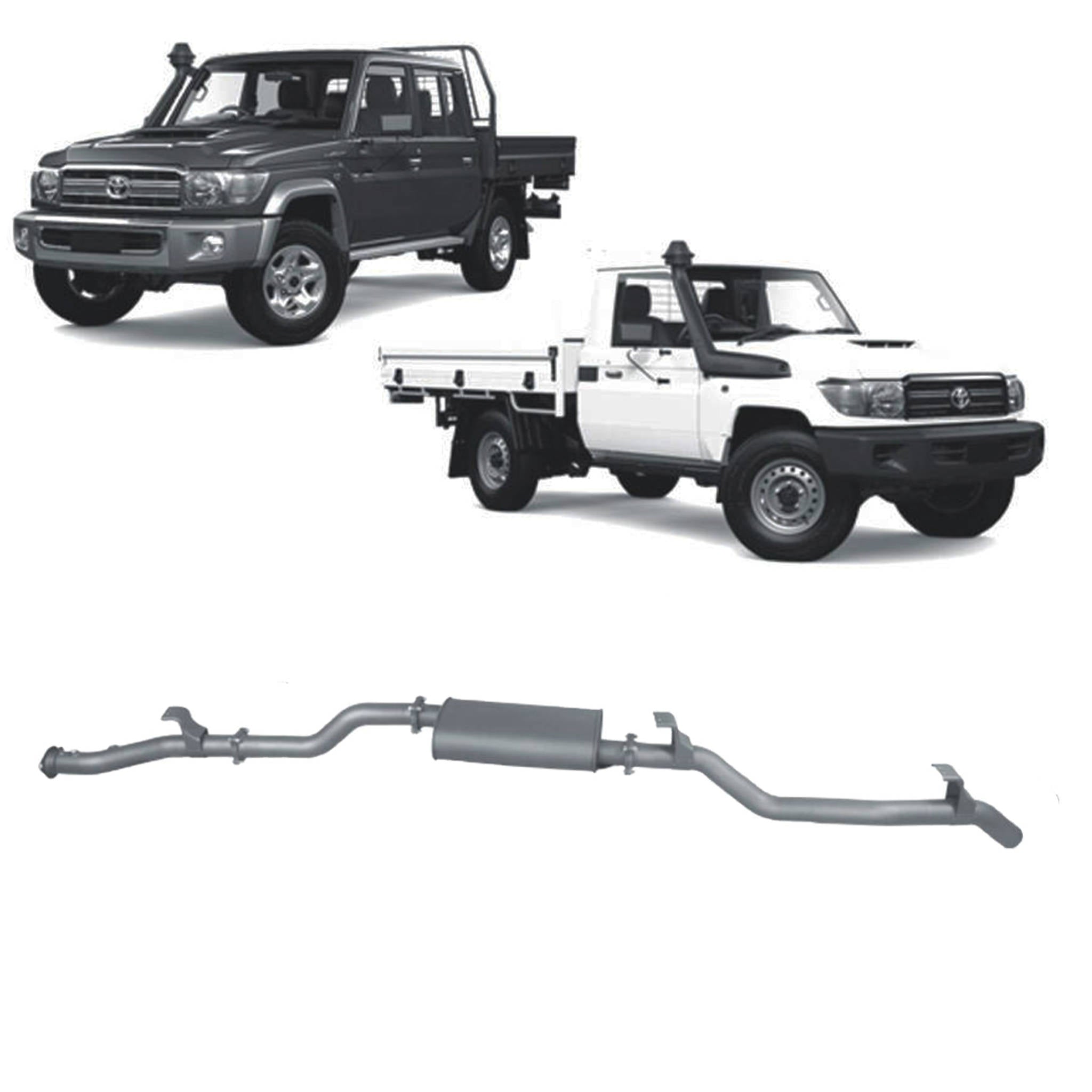 Redback - Redback Extreme Duty Exhaust for Toyota Landcruiser 79 Series Single and Double Cab (11/2016 - on) - 4X4OC™ | 4x4 Offroad Centre