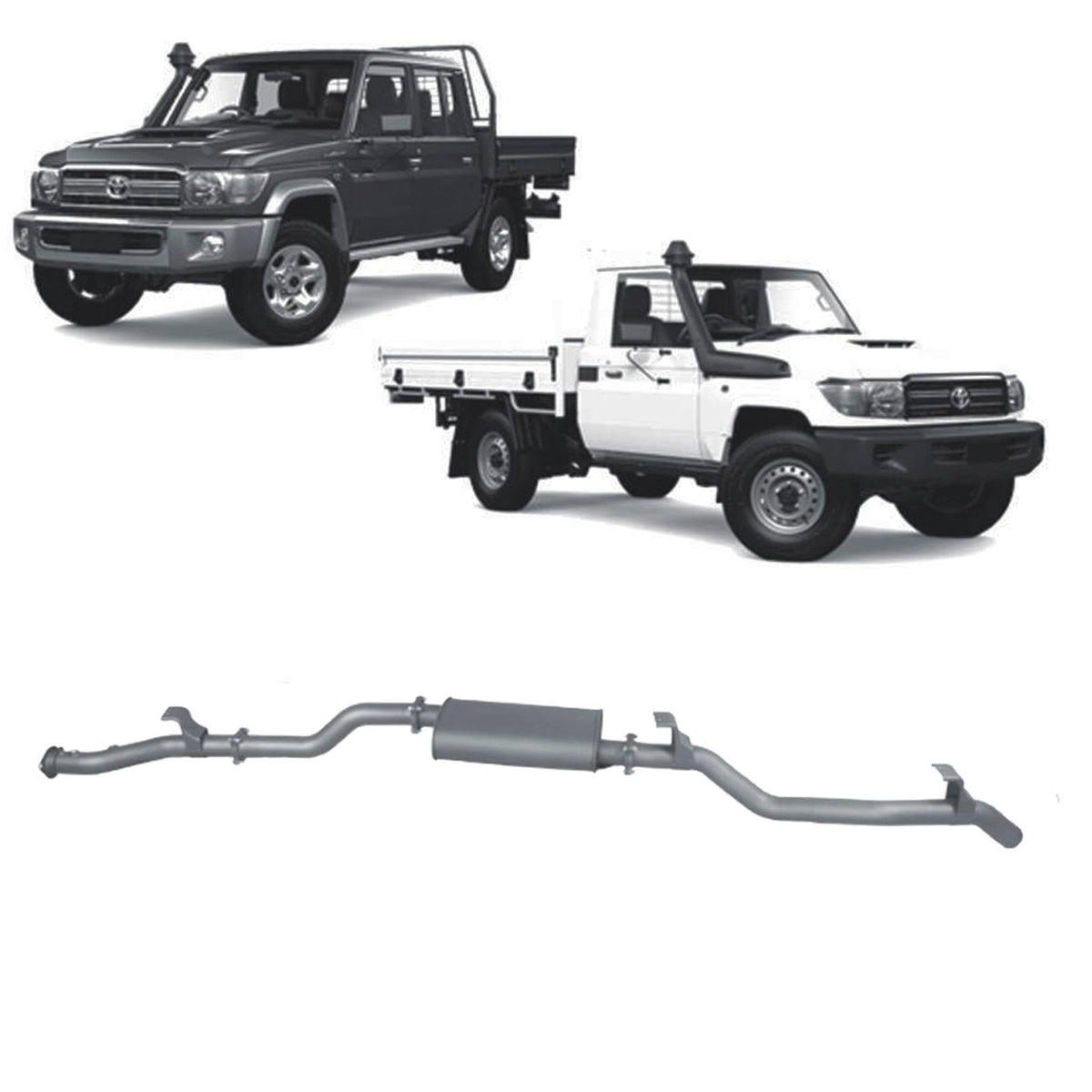 Redback - Redback Extreme Duty Exhaust for Toyota Landcruiser 79 Series Single and Double Cab (11/2016 - on) - 4x4 Offroad Centre