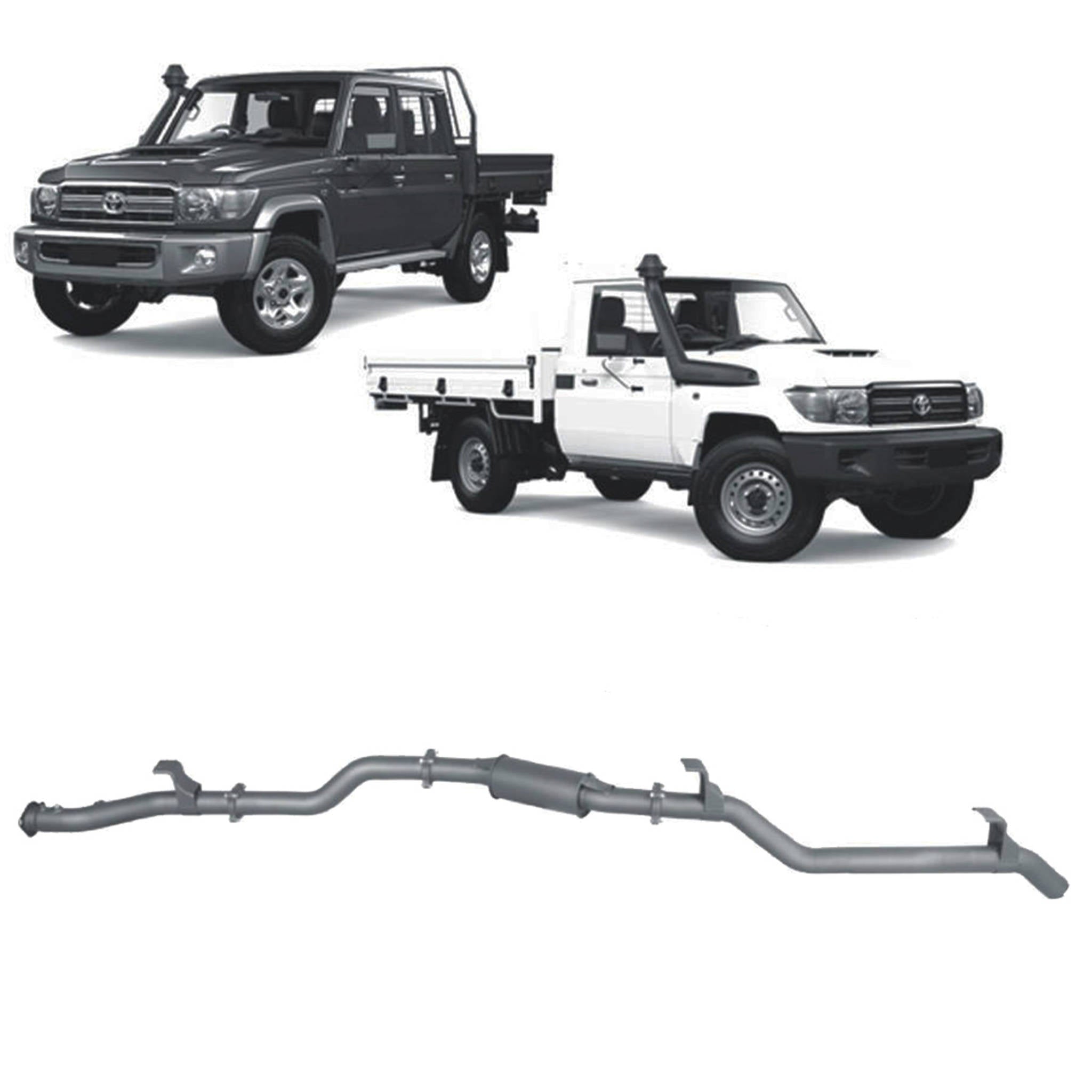 Redback - Redback Extreme Duty Exhaust for Toyota Landcruiser 79 Series Single and Double Cab (11/2016 - on) - 4x4 Offroad Centre