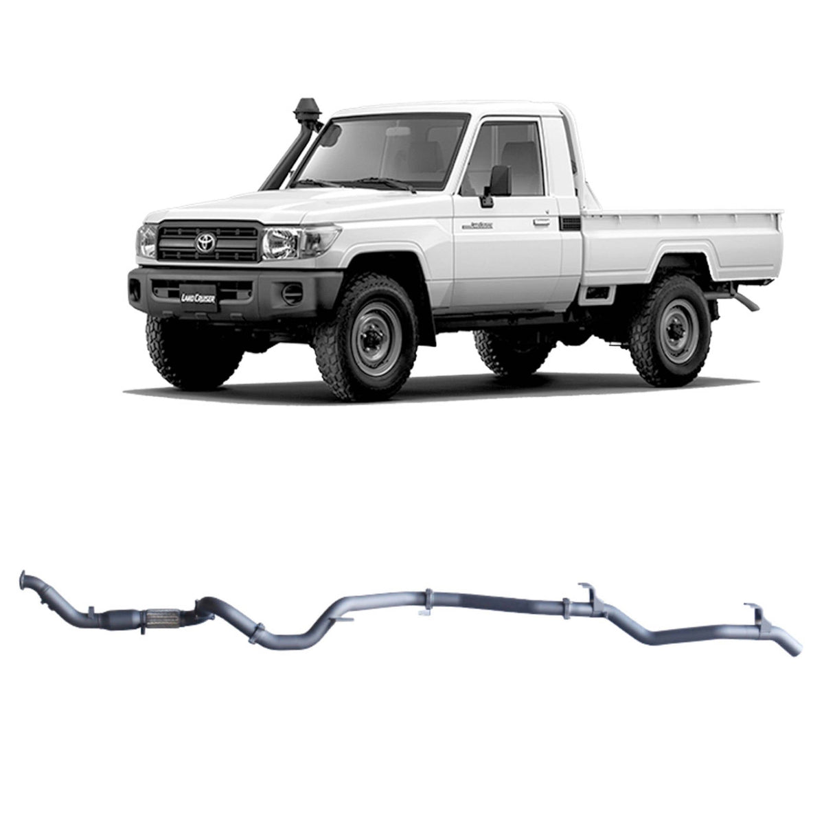 Redback - Redback Extreme Duty Exhaust for Toyota Landcruiser 79 Series Single Cab (03/2007 - 10/2016) - 4X4OC™ | 4x4 Offroad Centre