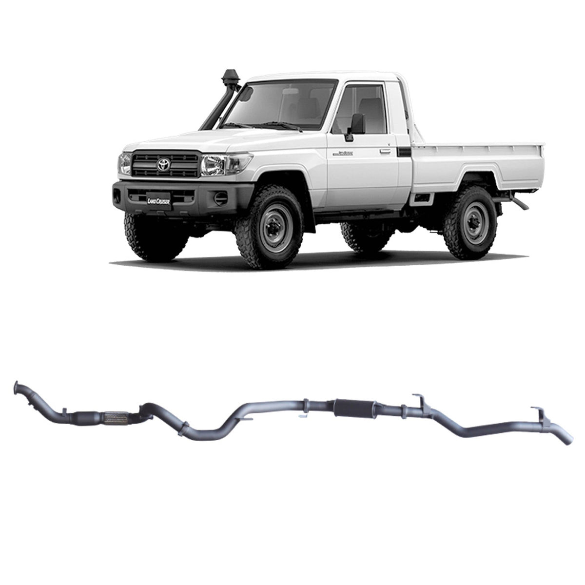 Redback - Redback Extreme Duty Exhaust for Toyota Landcruiser 79 Series Single Cab (03/2007 - 10/2016) - 4X4OC™ | 4x4 Offroad Centre