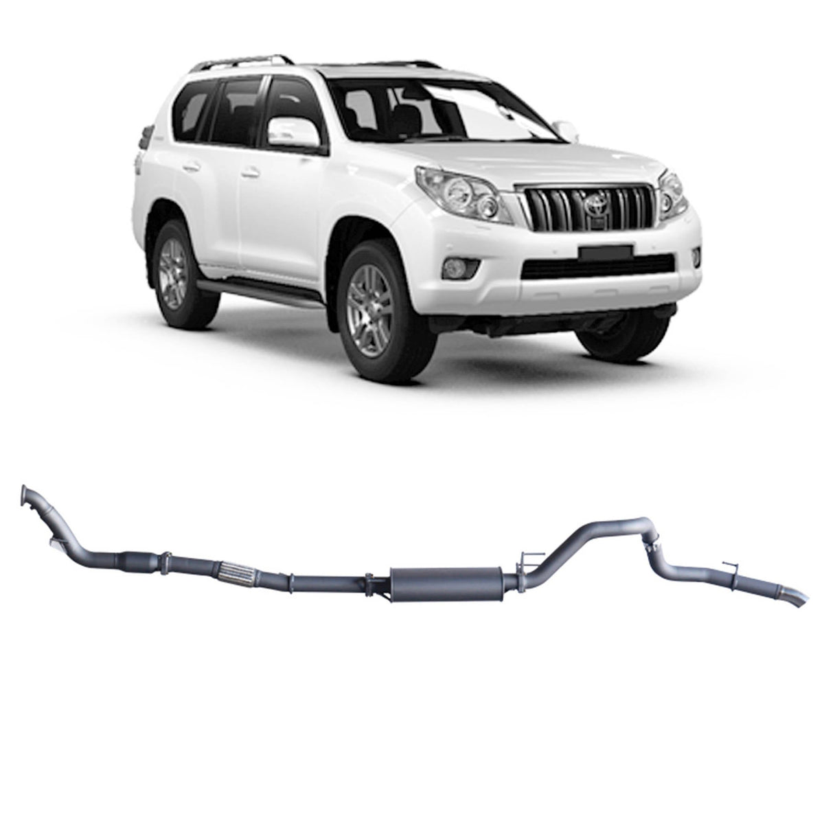 Redback - Redback Extreme Duty Exhaust for Toyota Prado 120/150 Series 1KD - FTV (11/2006 - 07/2015) - 4X4OC™ | 4x4 Offroad Centre