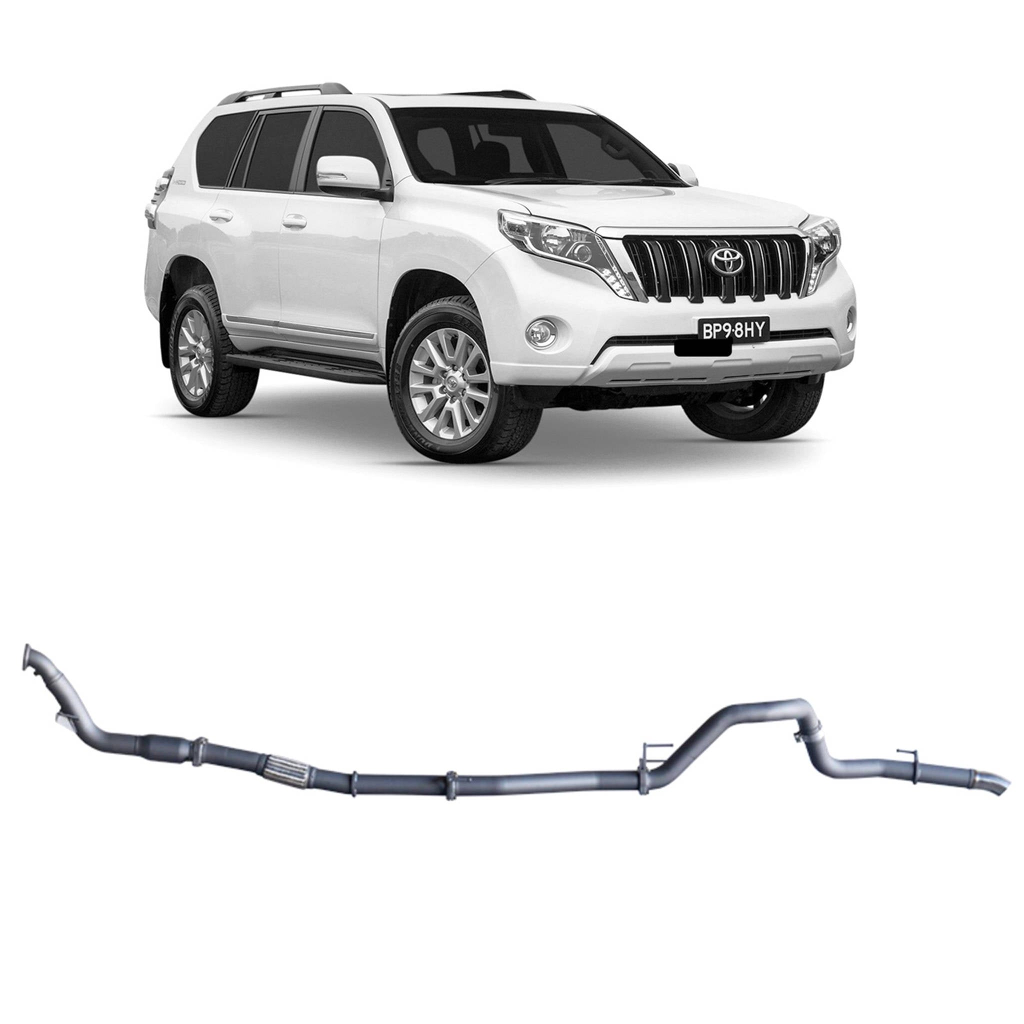 Redback - Redback Extreme Duty Exhaust for Toyota Prado 120/150 Series 1KD - FTV (11/2006 - 07/2015) - 4X4OC™ | 4x4 Offroad Centre