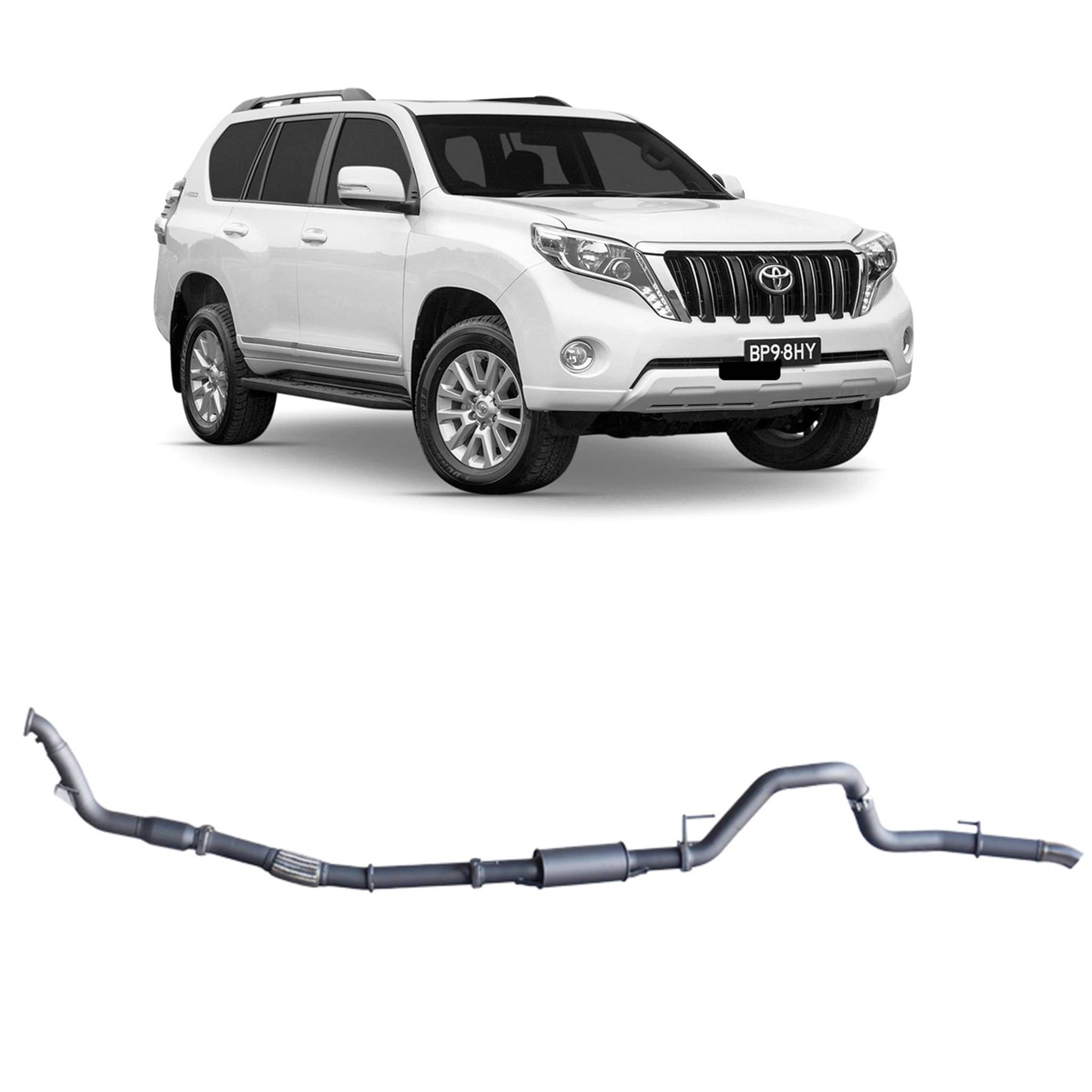 Redback - Redback Extreme Duty Exhaust for Toyota Prado 120/150 Series 1KD - FTV (11/2006 - 07/2015) - 4X4OC™ | 4x4 Offroad Centre